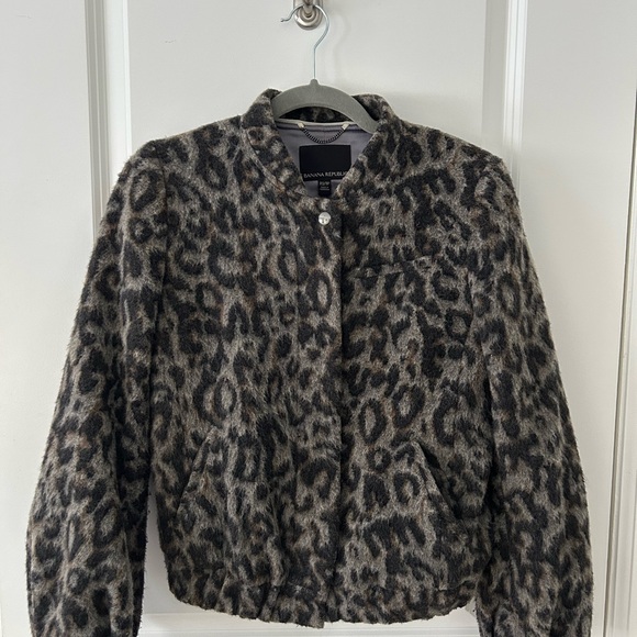 Banana Republic Leopard Print Bomber Jacket - Picture 2 of 4